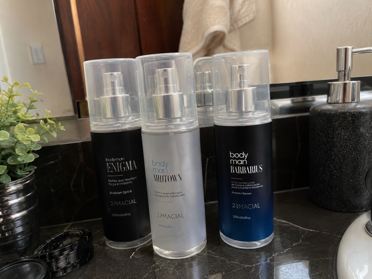 Kit Body Splash Masculino Barbarius + Enigma + Midtown 200ml